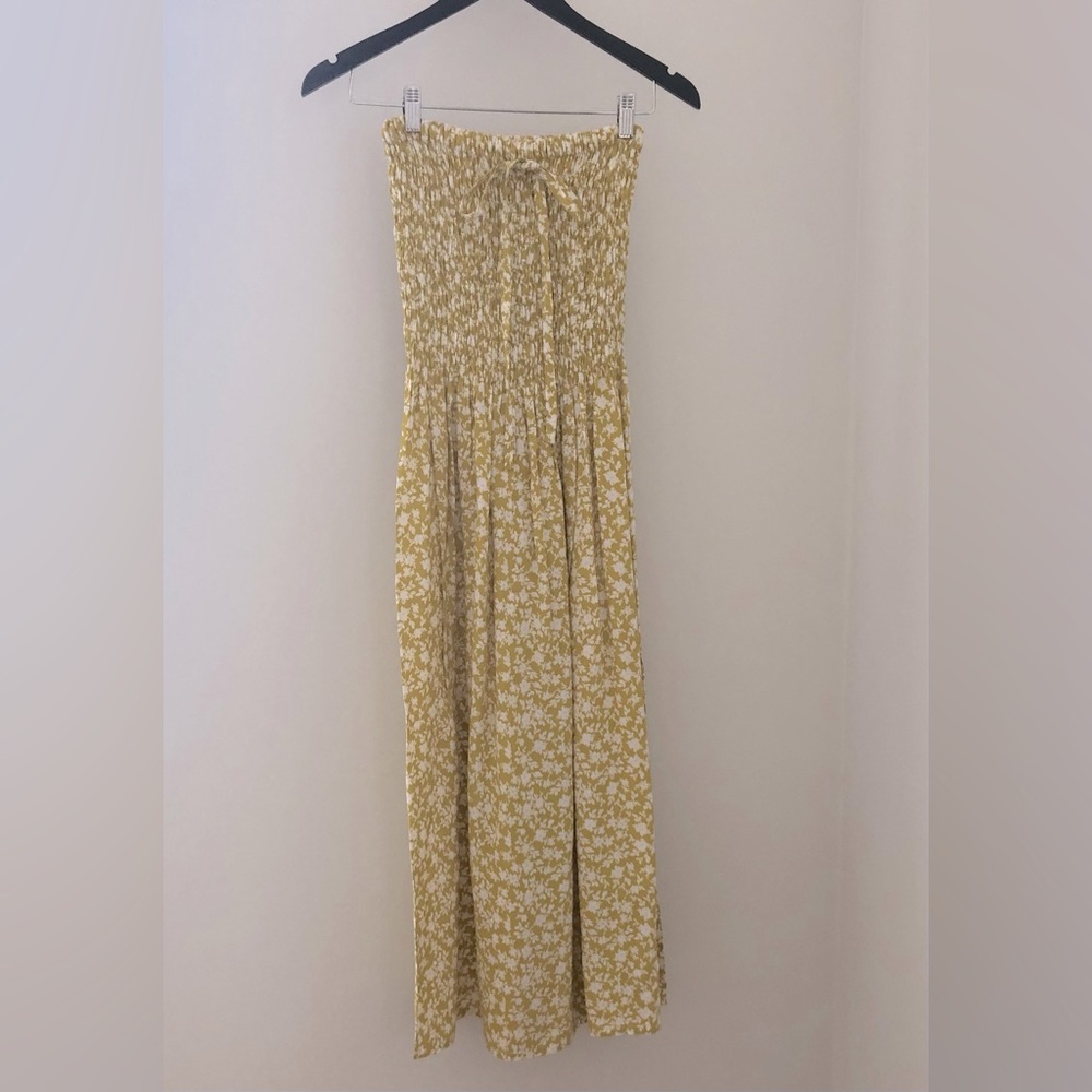 Boho Smocked Bodice 2 in 1 Strapless Maxi Dress Size XS
